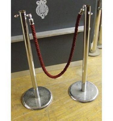 Chrome Barrier Posts And Rope X 4 Stands