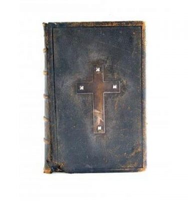 Holy Bible Large Leather Brass Studded Cross 495Mm X 330Mm