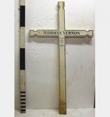 Ww1 French White Cross 'Vernon Todman' (Wood)