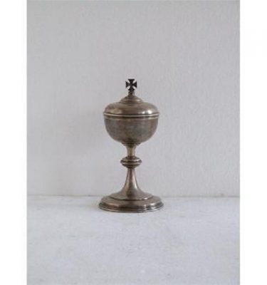 Silver Domed Incense Burner With Cross On Lid 229Mm