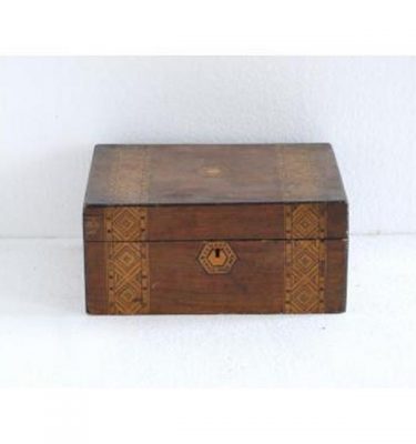 Marquetry Wood Box With Lid 140Mm X 305Mm