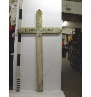 Ww1 French White Cross 'Lt Piere Sazerat' (Wood)
