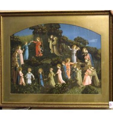 Gilt Frame Circle Of Angels In Garden