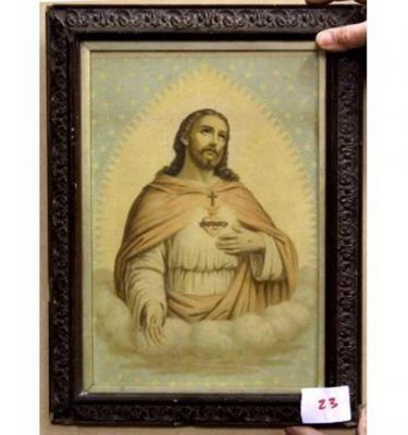 Engraved Wod Frame Christ In A Cloud