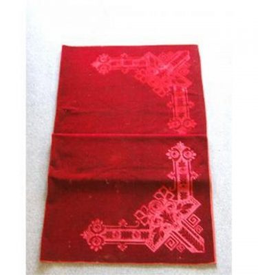 Red Velvet Large Table Or Altar Cloth Lovely Embossed Corners  1525Mm X 1753Mm