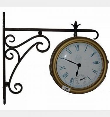 2 Faced Clock Side Attachment To Wall 610Mm H X670Mm From Wall X380Mm Diameter