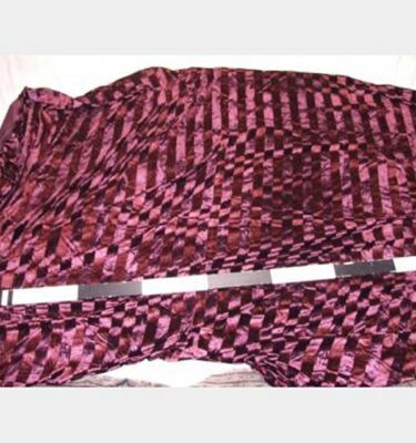 Velvet Striped Plum Fabric Piece Finished On One Side 7000X2600Mm