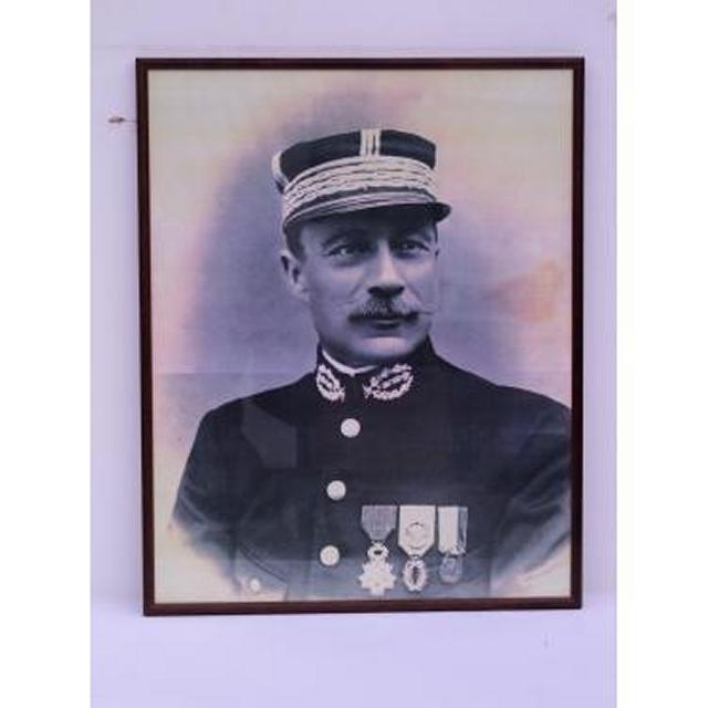 French Officer B/W Photo Wood Frame 510X410