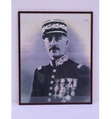 French Officer B/W Photo Wood Frame  510X410