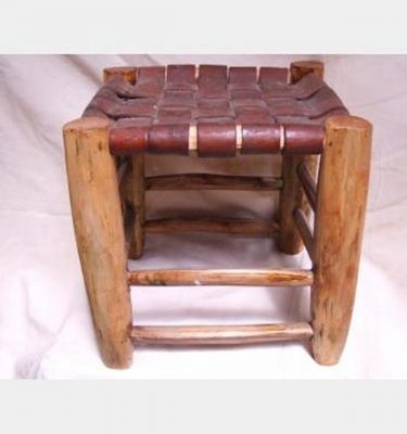 Leather Seat Wooden Stool 320X310X310