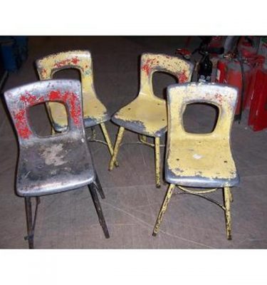 Painted Ali Metal Yellow Chairs (Low)