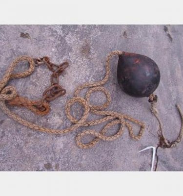 Large Buoy With Rope And Chain Attached