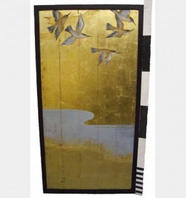 Gold Panel With Birds 1800Hx920Mm