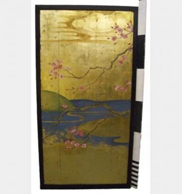 Gold Panel With Cherry Blossom 1800Hx90Mm