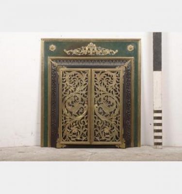 Insert Brass And Green Ornate Insert With Doors 34""""X32""""