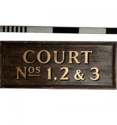Court No 1 2 3 Wooden Signage 1355X550