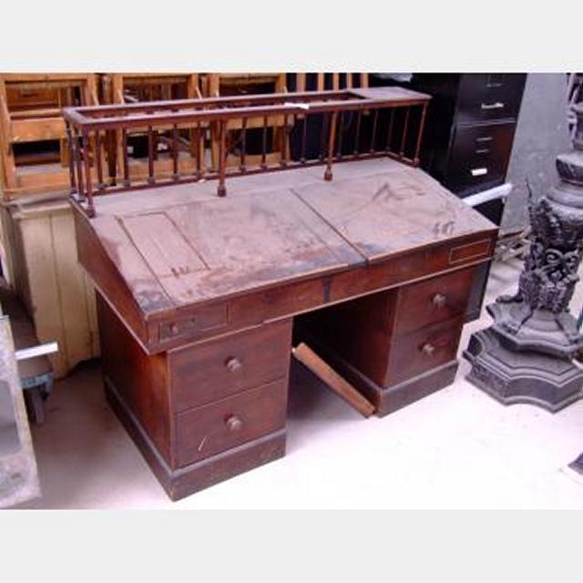 3900037 Period Galleried Top Lawyer Clerks Sloped Writing Station