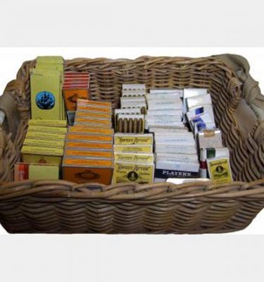 3900058 Tabacco Packaging And Wicker Carrier Basket With Shoulder Strap