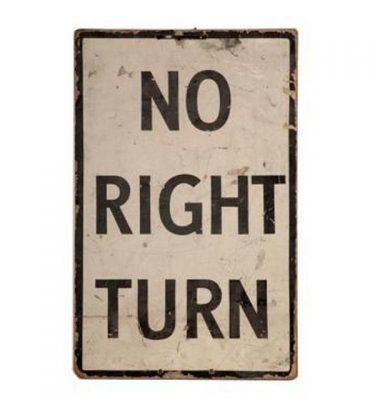 5300044 Signage No Right Turn 535X340