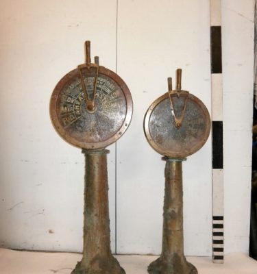 0089182 Ships Telegraph / Brass / Real ( 120cm x 27 x 36 ) x 2 and ( 130cm x 43 x 35 ) x 3