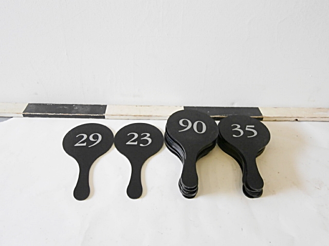 8000103 Auction Bidding Paddles ( 33cm x 17 ) x 29 – Stockyard Prop and  Backdrop Hire