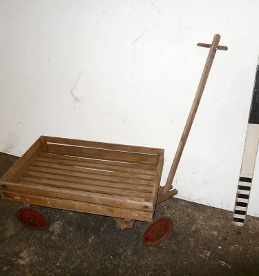 0081034 Small Wooden Trolley ( H 38cm x 80 x 49 )