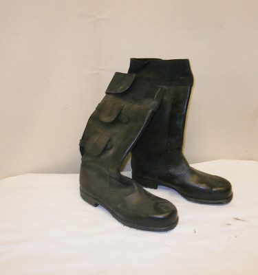 6600041 Black Leather Fireman Boots / 1 pair
