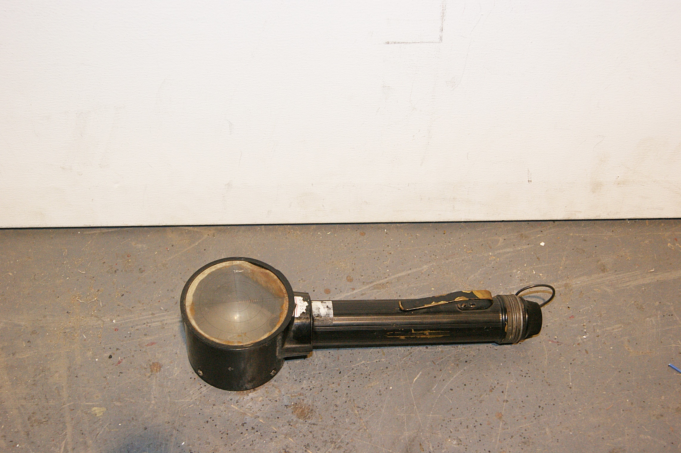 0771050 Black Period Police Handheld Torch ( H 31cm x 8.5 x 7 ) x 1 off Stockyard Prop and