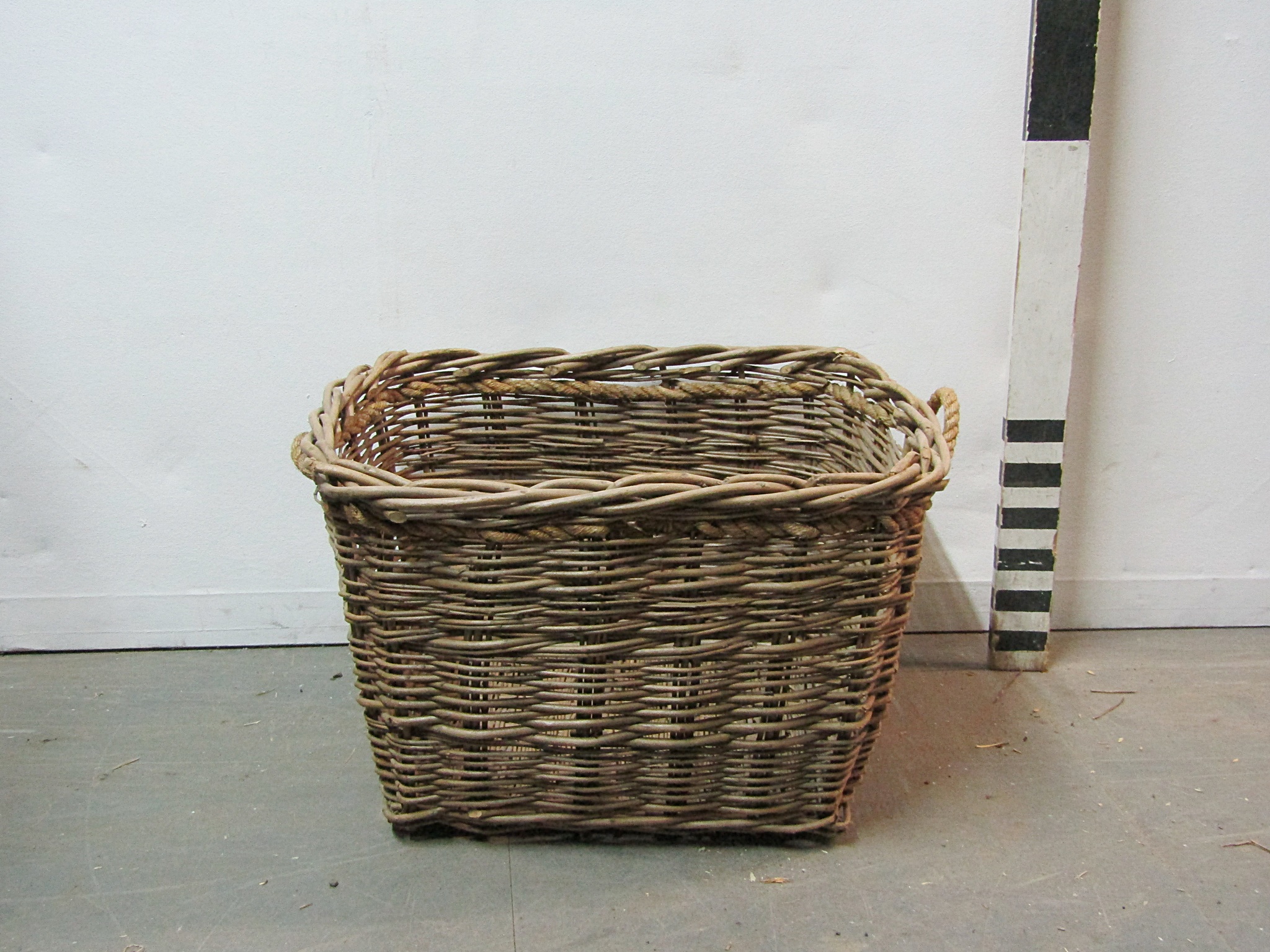 0410126 Wicker Basket With Rope Handles ( H 58cm x 60 x 46 ) x 2 off