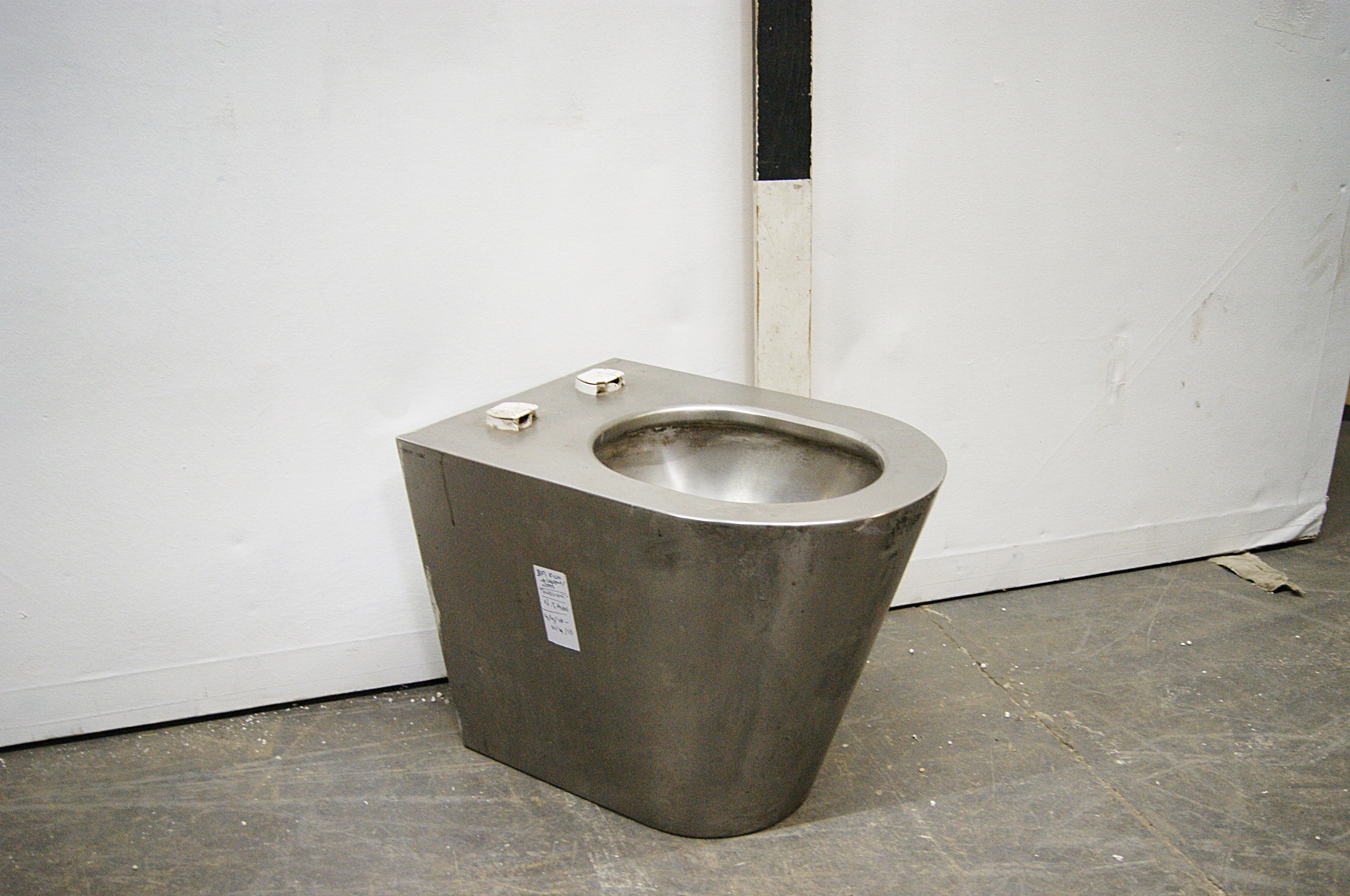 0770050 Stainless Steel Prison Toilet ( H 41cm x 36 x 50 ) x 1 off Stockyard Prop and Backdrop