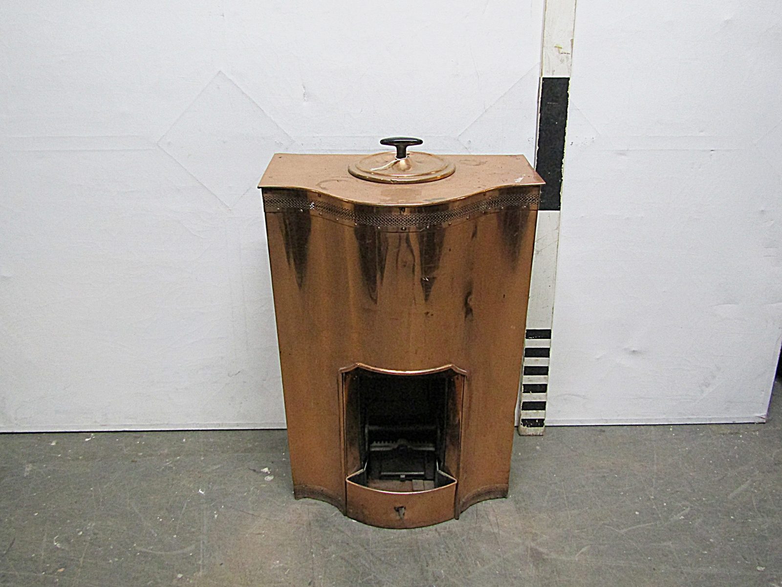 0420055 Copper Wood Burner Stove ( H 77cm x 54 x 34 ) x 1 off