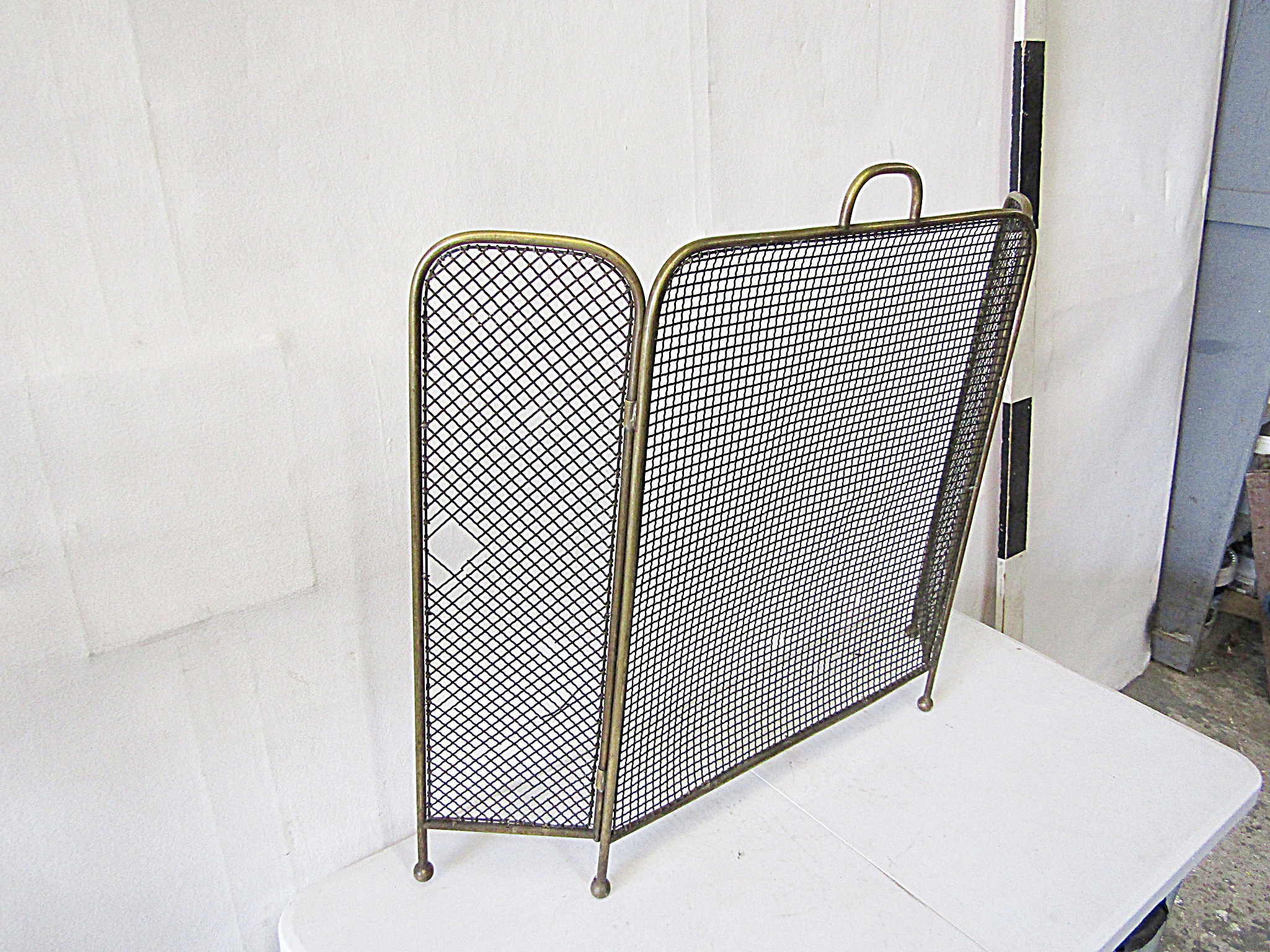 0038066 Brass Fire Guard ( H 80 cm x 100 ) x 1 off Stockyard Prop and