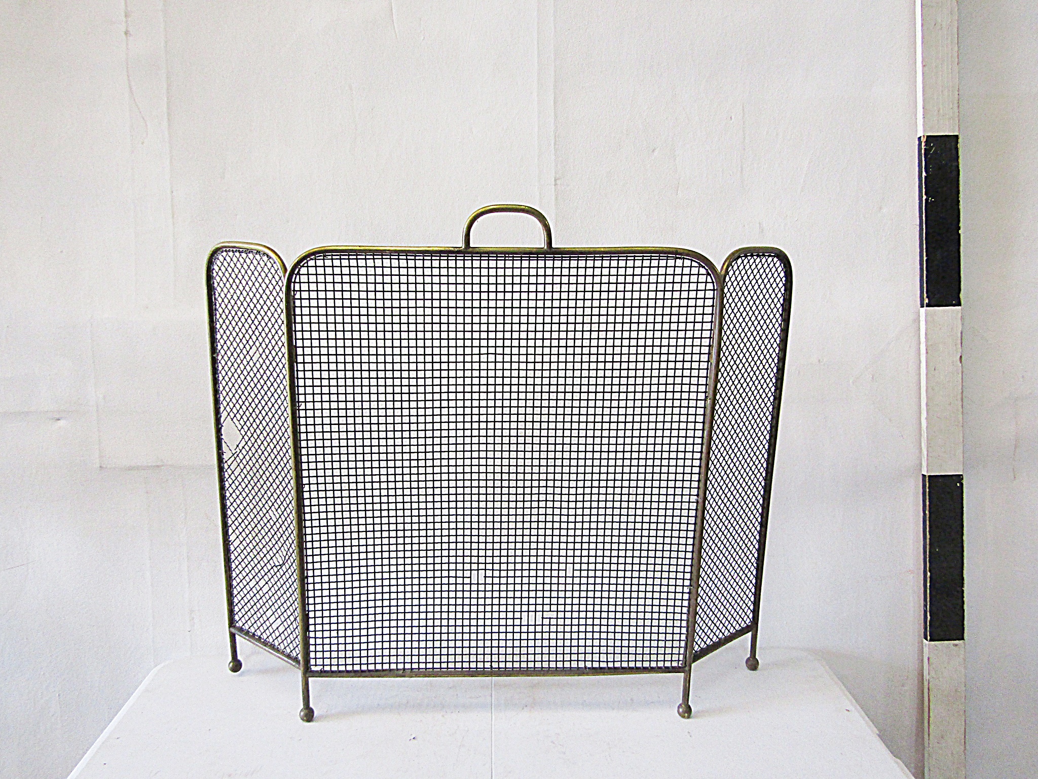 0038066 Brass Fire Guard ( H 80 cm x 100 ) x 1 off Stockyard Prop and