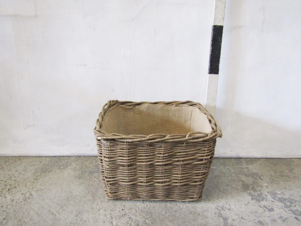 0410261 Wicker Basket With Canvas Interior ( H 44 cm x 61 x 52 ) x 4 off