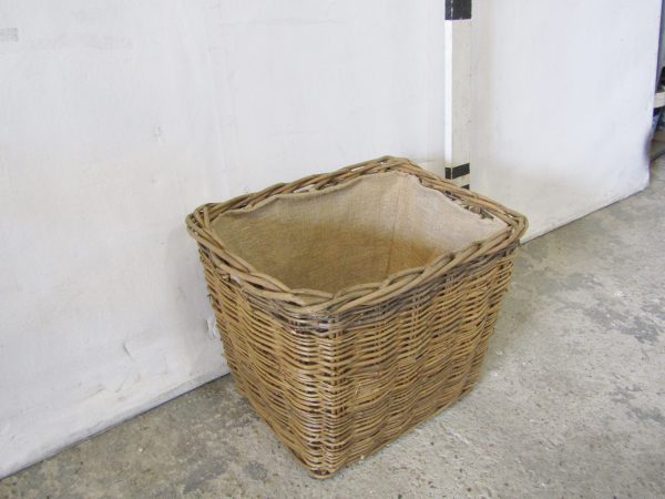 0410263 Wicker Basket With Canvas Interior ( H 37 cm x 47 x 36 ) x 3 off - Image 2