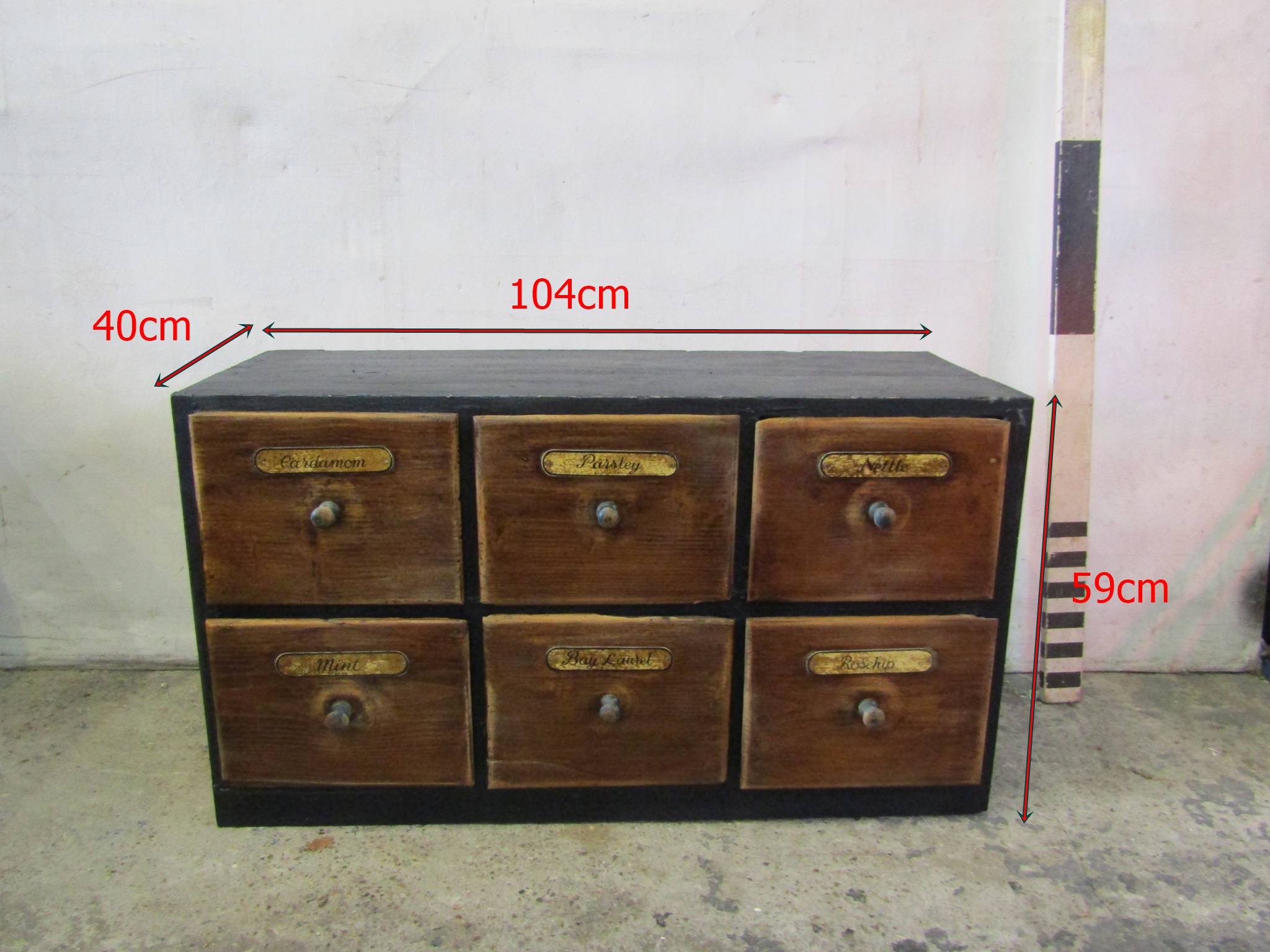 0063077 Apothecary Drawers / Made Of 6 Individual Sections ( H 146 cm x 256 x 40 ) x 1 off - Image 5