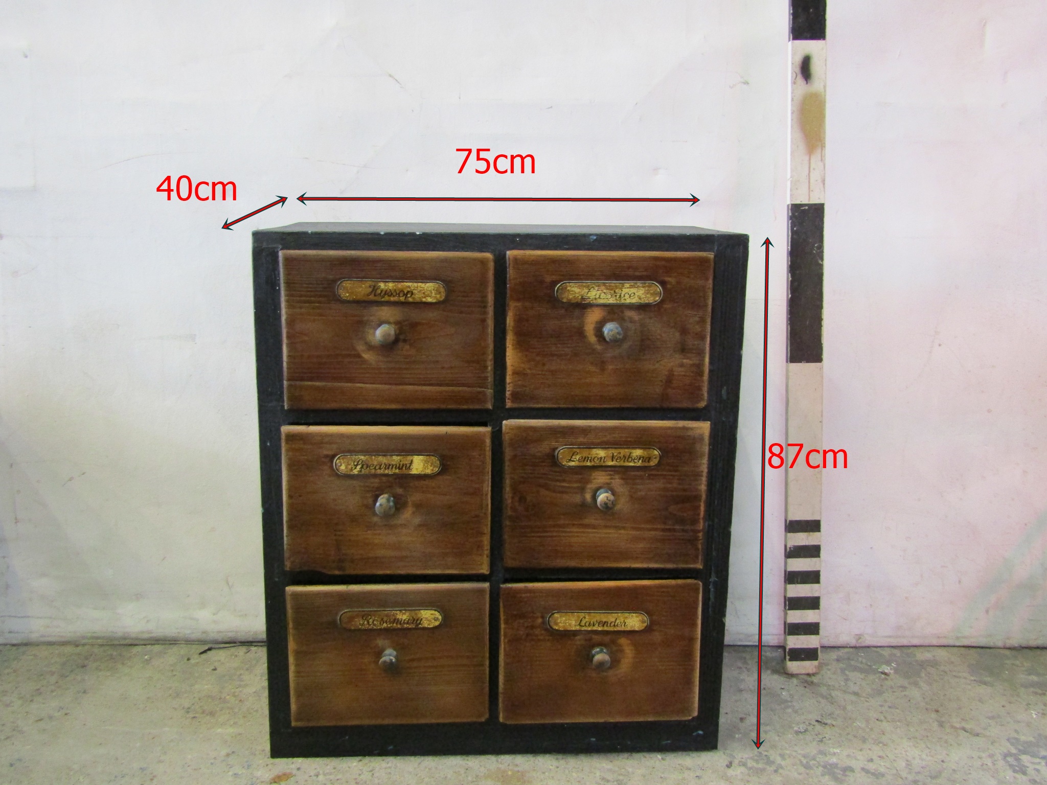 0063077 Apothecary Drawers / Made Of 6 Individual Sections ( H 146 cm x 256 x 40 ) x 1 off - Image 6