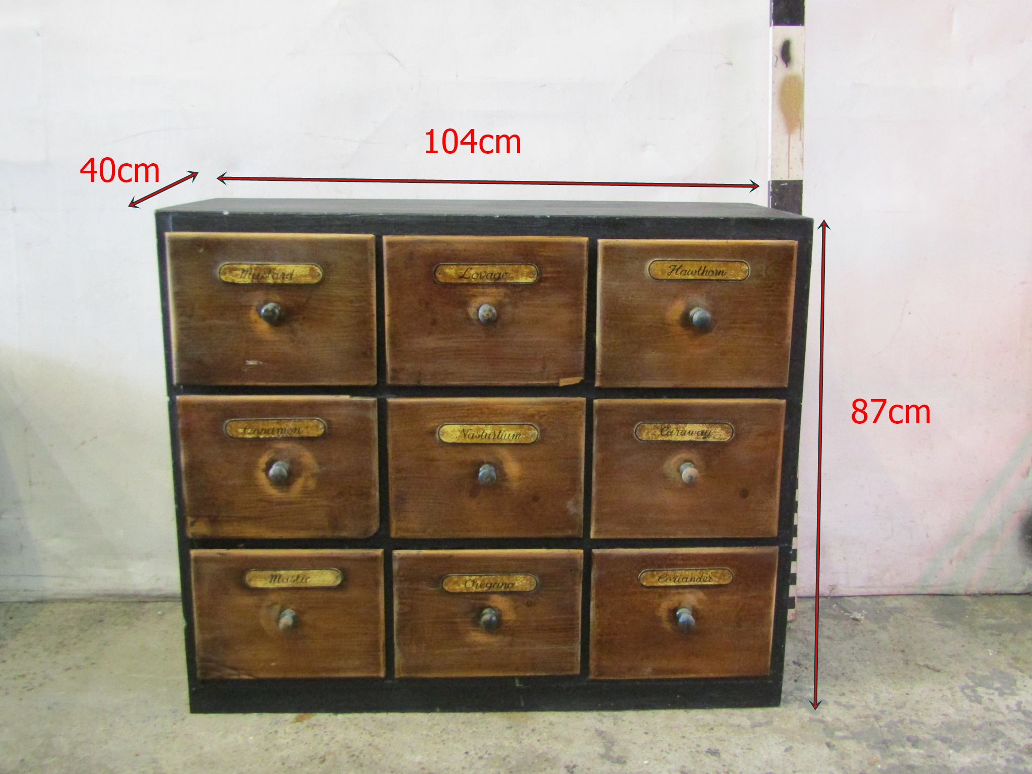 0063077 Apothecary Drawers / Made Of 6 Individual Sections ( H 146 cm x 256 x 40 ) x 1 off - Image 7