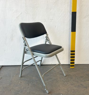 0085561 Grey Metal Folding Chairs ( H 79 cm x 46 x 40 ) x 2 off