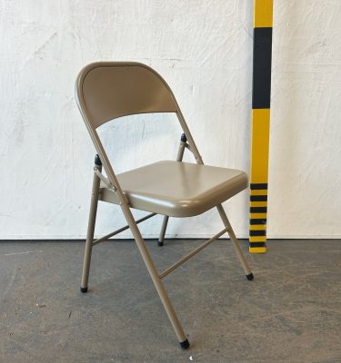 0085562 Beige Metal Folding Chairs ( H 79 cm x 46 x 40 ) x 5 off