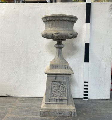 0100101 Metal Urn With Plinth ( H 124 cm x 50 x 50 ) x 1 off