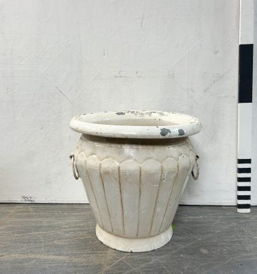 0100103 Large Metal Palm Leaf Design Urn ( H 57 cm x Dia 60 ) x 2 off
