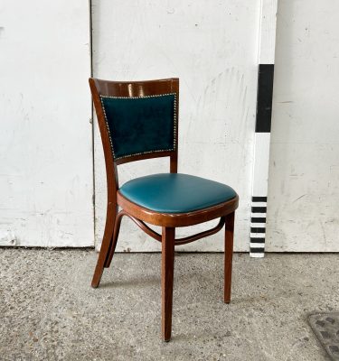 0085583 Vintage Teal Upholstered Chair ( H 83 cm x 42 x 42 ) x 2 off