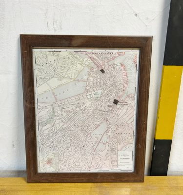 0850022 Framed Vintage Map Of Boston ( H 58 cm x 47 ) x 1 off
