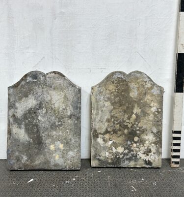 1161452 Weathered Gothic Gravestones ( H 77 cm x 57 x 9 ) x 2 off