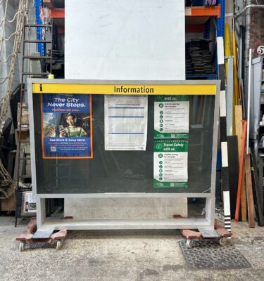 6700105 Large Modern Freestanding Notice Board ( H 180 cm x 220 x 65 ) x 1 off