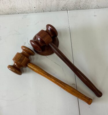 0260052 Wooden Judge's Gavels ( 28 cm long ) x 2 off