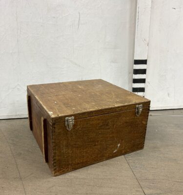 0410308 Period Wooden Equipment Storage Box ( H 21 cm x 38 x 37 ) x 1 off