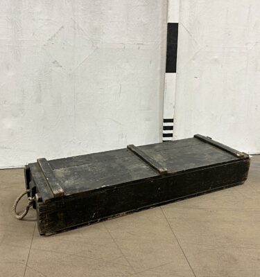 2200124 Large Black Wooden Transport Crate ( H 20 cm x 122 x 39 ) x 1 off