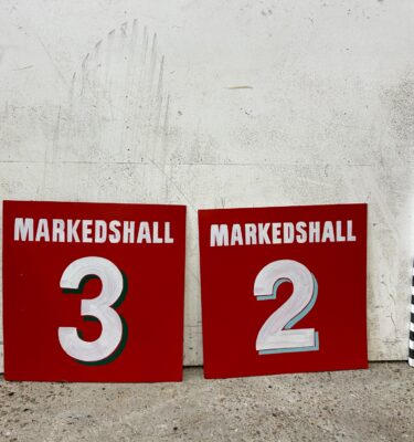 5700085 Norwegian Market Stall Number Signs ( H 45 cm x 45 ) x 2 off